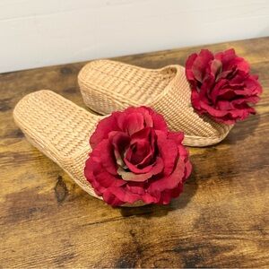 Raffia slippers